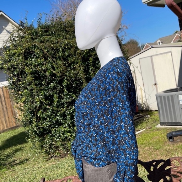 NWT PARKER Flirty Boho Tie Front Wrap Cropped Fit Long Sleeve Blouse - Picture 9 of 13